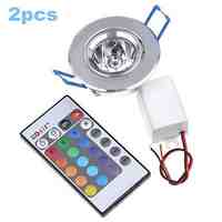 2pcs 3W 200-250LM LED RGB Ceiling Light Led Spot Down Light with Remote Controller Wall Lamp Lighting (85-265V)