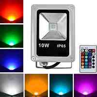 10W 1 High Power LED 800 LM RGB Remote-Controlled LED Flood Lights AC 85-265 V