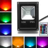 10W 1 High Power LED 800 LM RGB Remote-Controlled LED Flood Lights AC 85-265 V