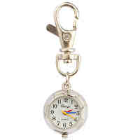 Stainless Steel Pocket Watch with Keychain