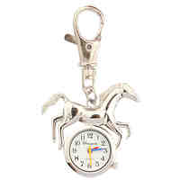 Stainless Steel Pocket Watch with Keychain