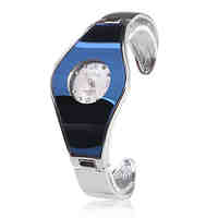 Stainless Steel Bracelet Band Wrist Watch - Blue