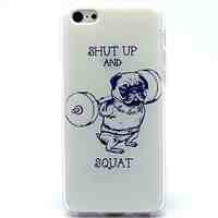 Weightlifting Dog Pattern Soft Case for iPhone 5C