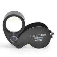 40X 25mm Black Illuminated Loupe Magnifier - White LED