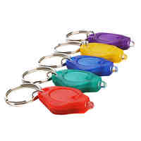 10mm Focused LED Flashlight Keychain Assorted Colors 5-Pack