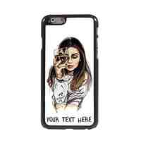 Personalized Phone Case - The Girl With Wine Glass Design Metal Case for iPhone 6