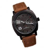 Men's Fashion Simple  Upscale Business Affairs Quartz Watch Leather Band Wrist Watch