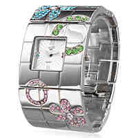 Silver Fashion Steel Bangle Women's Watch