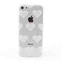 Transparent White Hearts Style Hard Back Case for iPhone 5C