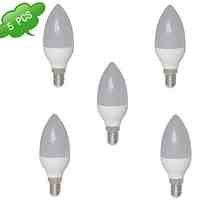 DUXLITE 5PCS C37 E14 8W 3000K Warm White CRI>80 15x2835SMD LED 720LM  (=Incan 60W)Light LED Candle Bulb (AC 85-265V)