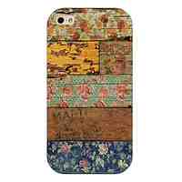 Wood Grain Flower Pattern Back Case for iPhone 4/4S