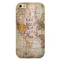 Travel Map Pattern Back Case for iPhone 4/4S