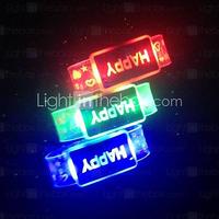 Happy LED Flashing Bracelet Design Plastic Party LED Light Stick