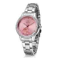 Skone Women Steel Watch Rose Flower Fashion Women Business Watch