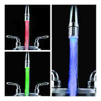 Stylish Water Powered Kitchen LED Faucet Light (Plastic Chrome Finish)