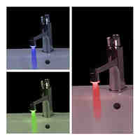 Stylish Water Powered Bathroom LED Faucet Light (Plastic Chrome Finish)