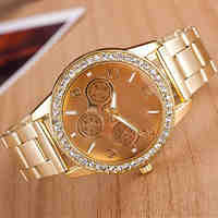 Women's Fashion Circular Alloy Quartz Watch(Assorted Colors)