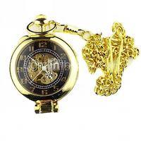 Men's Mechanical Gold Skeleton  Alloy Pocket Watch