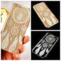 Dreamcatcher Graph Pattern Transparent Back Case for iPhone 6 Plus