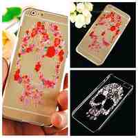 Flower Skull Pattern Hard Back Case for iPhone 6