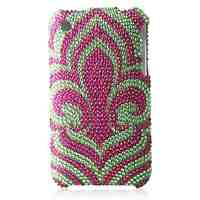 Cyan Bottom Flower Bling Case PC Hard Case for iPhone 3G/3GS