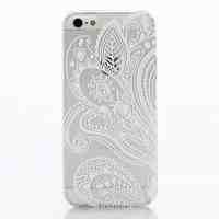 Embossed Pattern White PC Hard Case for iPhone 5/5S