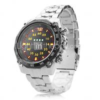 Men's Multifunction Alloy Digital LED Wrist Watch with Watch Case(Silver)