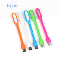 5pcs 1.2W Portable USB LED Light Flexible USB Powered LED Lamp for Laptops PC Notebooks(Random Color)