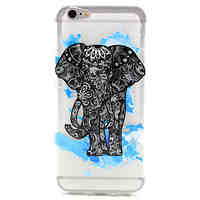 Blue Elephant Pattern TPU Relief Back Cover Case for iPhone 6