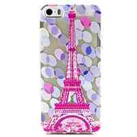 Pink Tower Pattern TPU Relief Back Cover Case for iPhone 5