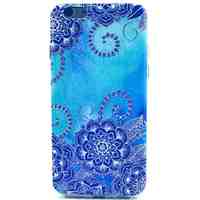 Blue Morning Glory Pattern TPU Soft Case for iPhone 5C