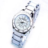 Women'sRound Dial Watch Fashion Business Imitation Ceramic Quartz Watch