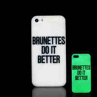 Phrase Pattern Glow in the Dark Hard Case for iPhone 5 / iPhone 5 S