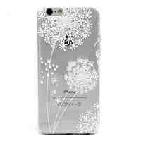 White Dandelion Pattern TPU Relief Back Cover Case for iPhone 6