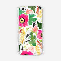 Safflower Greenery Pattern PC Phone Case Back Cover for iPhone 6 Case