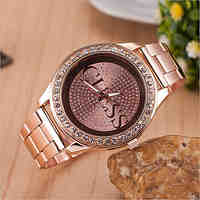 Women's Round Dial Case Alloy Watch Brand Fashion Quartz Watch(More Color Available)