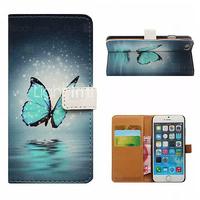 Butterfly Pattern Wallet Card PU Case With Stand for iPhone 6