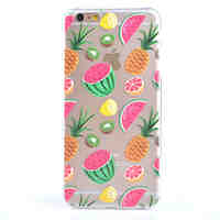 Fruit Pattern Transparent Scrub the Rear Case TPU Frame Combo Material Phone Case for iPhone 6