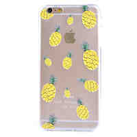 Pineapple Pattern Transparent Scrub the Rear Case TPU Frame Combo Material Phone Case for iPhone 6