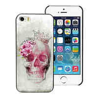 Skull and Rose Design Aluminum Hard Case for iPhone 5C