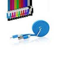 1M Colorful USB 2.0 Male to Micro USB 2.0 Male Flat Cable for Samsung Huawei HTC Android Phones