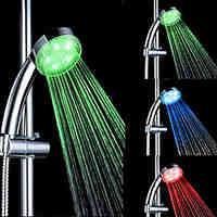 3-Color ABS Temperature Detectable LED Color Changing Hand Shower