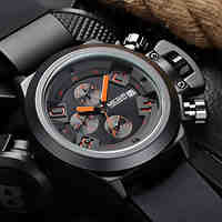 MEGIRBrand Men's Popular Watches Date Chronograph Sport Watch Men Guaranteed Military Watch Silicone Wristwatch Fashion