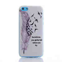 Feather Pattern TPU Phone Case For iPhone 5C