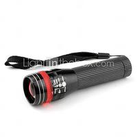 Zoom 3-Mode Aluminum Alloy LED Flashlight (1xAA Black)