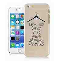 Hangers in English Pattern Transparent Phone Case Back Cover Case for iPhone6 Case