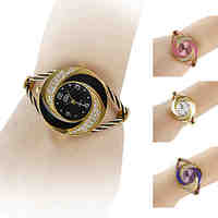Women's Watch Bracelet Whirlwind Circle Style Gold Alloy