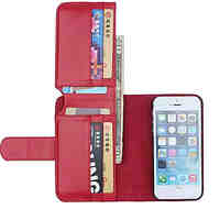 Specially Designed PU Leather Wallet Case Full Body Case for iPhone 5/5S(Assorted Colors)