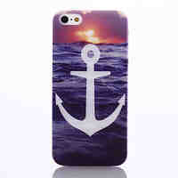 White Anchors Pattern TPU Material Phone Case for iPhone 5/5S