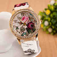 Women's Watches Diamond Fashion Watch Bohemia Style Watch Beautiful Flowers